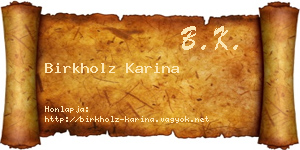Birkholz Karina névjegykártya